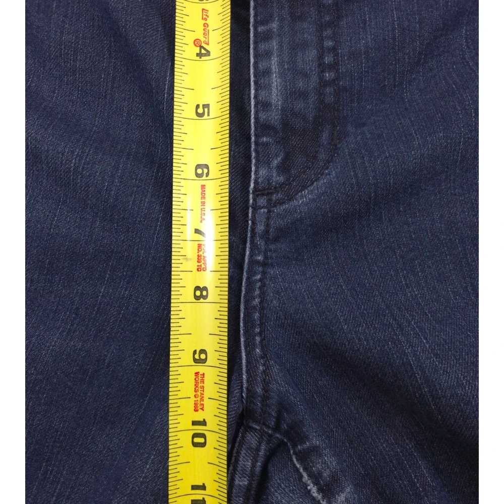 Chico's Women Jeans Platinum Denim 1.5R (US 10R) Dark Blue Straight Leg‎ Stretch